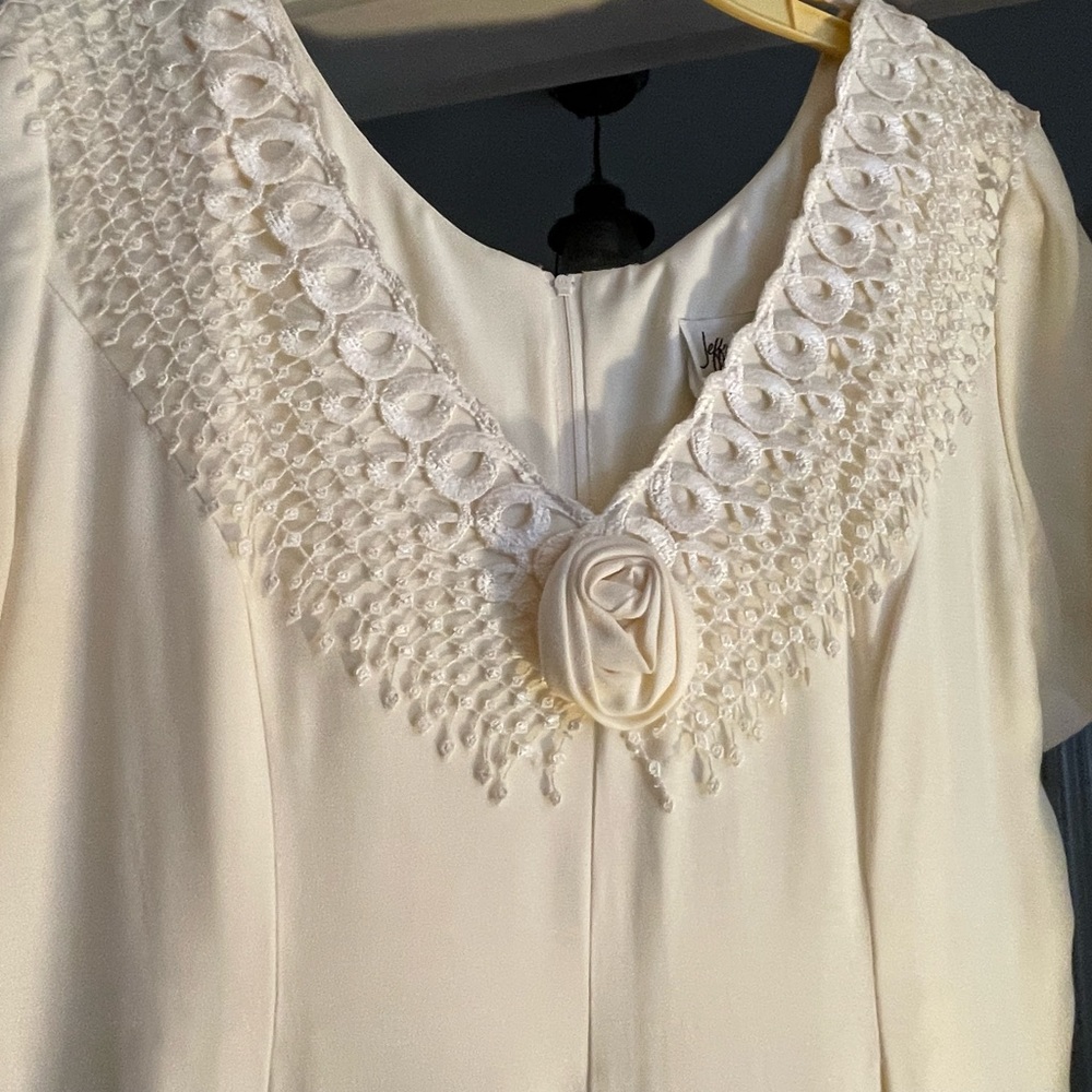 Ivory jumpsuit, wide leg, vintage
